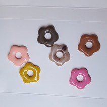 아크릴 칼라 마블 플라워 장식 똑딱핀 재료 2개