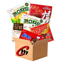 cm전용 박스 42번 대용량 파이 5종 모음 합6개 (롯데카스타드2개+오리온초코파이1개+몽쉘생크림1개+빅파이1개+오예스1개), 1세트