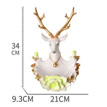 조형물 장식 카페 마당 인테리어 호텔 북유럽 스타일 사슴 머리 입상 미니어처 홈 데코 행거 베란다 키 후크, Green