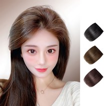 키라비 사이드뱅 앞머리 헤어피스 100% 인모 수제 똑딱이 붙임머리 HP101, HPS101-헤어피스10cm-C(라이트브라운8x10), 10개
