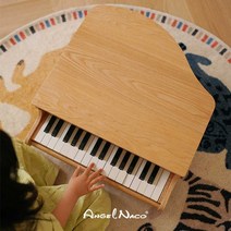 어린이 미니피아노 전자 건반 교육용 장난감 선물, 상세 페이지 참고, 우드 컬러 기계식 피아노 - 30건반