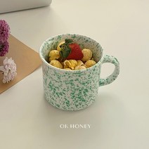 도자기머그컵 무드 라이크 에나멜 컬러 잉크 얼룩 브런치컵 물컵 커플 심플 2042383325