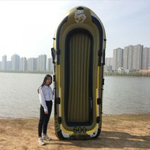 고무보트 낚시용 민물보트 물놀이 레저용 보트 에어고무보트 구명, 그레이 4인승