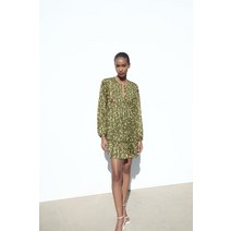 국내정품 ZARA 자라 브레이드 벨트 디테일 패턴 원피스