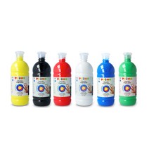 핑거페인트 750ml 대용랑 낱색 1개(흰색 노랑 빨강 검정 파랑 초록), 초록