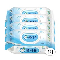 깨끗한나라 페퍼민트 물티슈 캡형, 60매, 4개