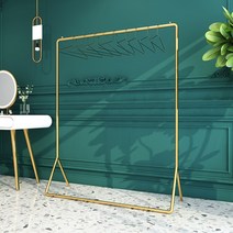 튼튼 심플 골드메탈 행거 옷걸이 스탠드 옷전시 옷가게 쇼룸, 골드80*150