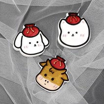 by찡유 복주머니 수제 몰드 3종(강아지 고양이 송아지) 1구 석고방향제 DIY 실리콘틀 자체제작, 송아지