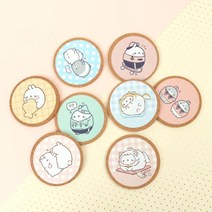 [아이러브캐릭터] 몰랑 코르크 컵받침둘이서 핑크블루, 색상