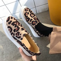 레오파드 여성스니커즈 여성 키높이 운동화 스니커즈 슬립온 신발 여성운동화