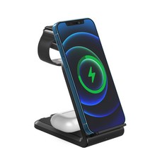 로미키 4 in 1 고속 무선 충전기 15W 거치대형, 1개