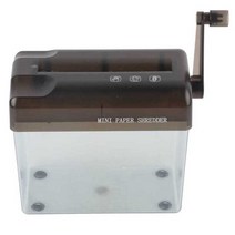 문서 세단기 종이 절단기 슈레더 파쇄기 Portable Shredder Transparent Dust Box Manual Paper for Office, 02 Grey