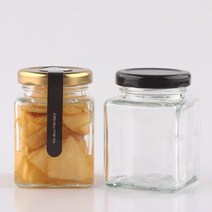 유리병 48파이 사각100 1개 (약 가로x세로5.4cm 높이7.4cm 용량120ml), 금색러그캡