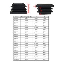 빠루 야스리 2410pcs 정사각형 플라스틱 블랙 블랭킹 엔드 캡 튜브 파이프 삽입 플러그 마개 10x10 ~ 거실, 03 10PCS_15 25x25mm