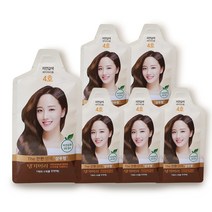 댕기머리 더 편한 샴푸형 염색 30g 4호 자연갈색, 6개