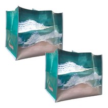 코스트코 푸른바다 장바구니 시장가방 52X29cm 쇼핑백 여행 타포린백, 2개