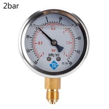 토르게이지 1/4 BSP 하단 복합 압력 진공 게이지 글리세린 충전 68mm -1/10 Bar amp -30-150inhg/psi, [03] -1-2bar