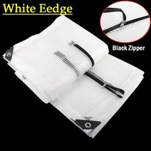 PE 투명 방수 천 정원 Pergola 방수 방수포 지퍼 도어 발코니 캐노피 차양 도어 커튼 0.33mm, Zipper-White Edge_1x6m