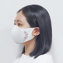 [예원콜렉션] 항균력 99.9% 빨아쓰는 면 마스크 귀안아픈 천마스크 항균마스크 나비 꽃 프린팅마스크 빠삐옹