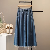 모노시크 드라곤 빈티지 데님 밴딩 롱 스커트 MNSS129