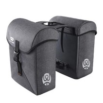 GHSHOP 내구성이 뛰어난 자전거 더블 패니어 백 보관 리어 랙 사이클링 기어 트렁크 백, 31.5x44x40cm, 300D 폴리에스터, 회색