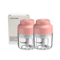 마늘다지기 무선다지기 이유식다지기 차퍼 2P, 자동다지기-핑크2개