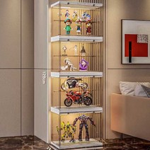 건담 보관 케이스 프라모델 장난감 투명아크릴 장식장, 투명 화이트 4단