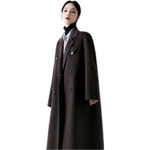 루즈핏울코트 더블 모직하프코트 롱코트 아웃포켓 부클 바이올렛 코트 여성겨울코트 크리스탈 바이올렛 미디엄