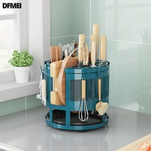 DFMEI 360°회전칼걸이 다기능 주방선반, 원형-그린