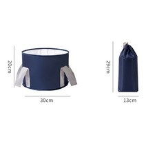 접이식 세면대 여행 캠핑 버킷 낚시 발 목욕 싱크 담그는 가방 다기능 328165, Navy blue small