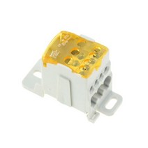 두꺼비집 배전단자 분전상자1pc ukk80a 터미널 블록 1 in many out din rail distribution box universal electric wire, 노란색