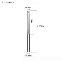 1 개 3.175mm 4mm 6mm 8mm 2 개의 플루트 스트레이트 슬롯 비트 우드 커터 CNC 솔리드 카바이드 2 개의 더, 01 3.175X1X4X38
