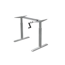 ErgoMax 핸드 크랭크 조절 가능한 책상 프레임테이블 탑 미포함 가정 및 사무실용 인체 공학적 좌식 스탠드 워크스테이션 최대 높이 121.9cm48.56인치 그레이