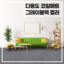 라임 코일 현관 매트 두께 20mm, 그레이+블랙 150x120(cm), 1개