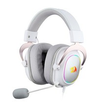 게이밍 헤드셋 Redragon-H510 Zeus X 유선 게임용 헤드셋 RGB 조명 7.1 서라운드 사운드 멀티 플랫폼 헤드폰 PC PS4 에서 작동, 02 WHITE