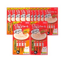 이나바 챠오 츄르 고양이 짜먹는 간식 4p, 12개입, 56g, 참치(6개입)+닭가슴살(6개입)