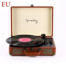 턴테이블 비닐 레코드 플레이어 lp 디스크 334578 rpm bt5.0 휴대용 가죽, 브라운 EU, 씨엔