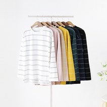 엠클로 남자 스트라이프 10수 코튼 옆트임 워싱 단가라 긴팔티셔츠 7컬러 긴팔 티셔츠