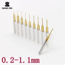 금속절단기 0.2-1.1mm 티타늄 코팅 카바이드 PCB 드릴 10 피스 금속 Dremel CNC 라우터 목공 공작 기계 액, 11 10PCS   1.1mm_01 3.175mm