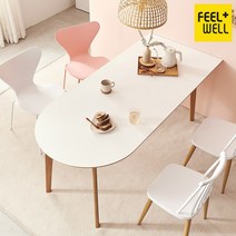 TB9859 필웰 오페라화이트 반원 6인용 식탁 1800 x 800 DVX, 화이트