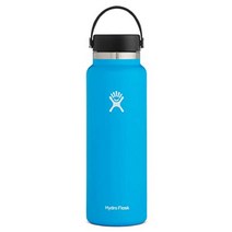 HYDRO FLASK - 하이드로 플라스크 텀블러 물병 플렉스 캡이 있는 하이드로 플라스크 와이드 입 병, 태평양, 40온스