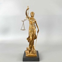 정의의 여신상 피규어 로펌 사무소 엔틱 서재 장식품, 높이 27cm(브론즈)