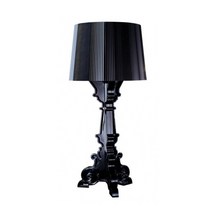 단스탠드 조명 침 실 빈티지 미니 뱅커 스탠드 이탈리아 디자인 kartell bourgie 테이블 램프 아크릴 e14 led 데스크 조명 아트 장식 홈 스튜디오 거실 침실 연구, 그을음 검정, 직경 24cm 높이 48cm, 영국 플러그