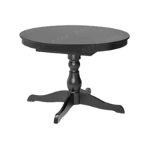 다이닝 테이블 빈티지 북유럽 미드센추리 카페 원형 라운드 원형 타원형 블랙 식탁 모던, 블랙-100x100x76CM