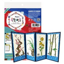 to 토단 중고등 전통 병풍 만들기-1인세트 병풍그리기 4폭화첩, 사계절