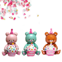 곰 풍선 곰돌이풍선 스탠딩 생일 파티 풍선 소품, 곰 풍선 (브라운)