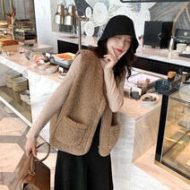 단톤조끼 여자 경량 홈쇼핑 오버핏 무스탕 패딩 조끼 니트 키작녀 데이트룩 따땃 빅사이즈 아우터