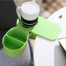 고급 책상 의자 집게형 컵홀더 컵 거치대 수납함, 그린