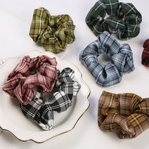 인아웃템즈 여성 체크무늬 가을 곱창 머리끈 7color