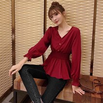 로즈드림 V넥허리슬림블라우스 vsr16987389